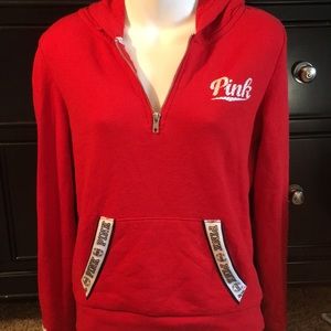 Red Victoria Secret Pink half zip
